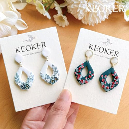 Keoker Polymer Clay Cutters, Boho Clay Cutters for Polymer Clay Jewelry, Basic Polymer Clay Cutters, Clay Earrings Cutters - color: A color