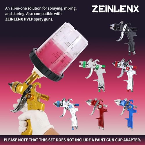 Disposable Paint Gun Cups for Spray Gun, 13oz(400ML) 50 Liners Kit | 50 Pack Disposable Liners and Lids For HVLP & LVLP Automotive Spray Gun, Car Painting, and Furniture - size: 13 ounce