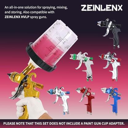 Disposable Paint Gun Cups for Spray Gun, 13oz(400ML) 50 Liners Kit | 50 Pack Disposable Liners and Lids For HVLP & LVLP Automotive Spray Gun, Car Painting, and Furniture - size: 13 ounce