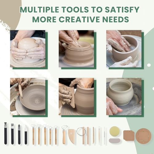 Huanyu Pottery Wheel Machine for Adult 12.6" Electric Ceramic Clay Machine 400W with LCD Screen & Foot Pedal Detachable Basin Art DIY Sculpting Tool Kit