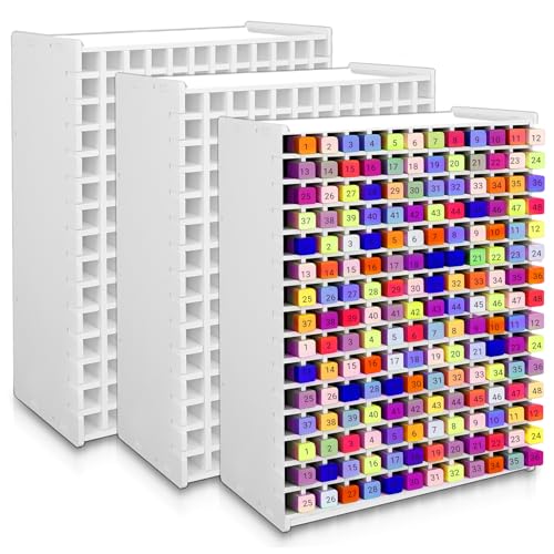 3 Pcs Marker Storage Organizer with Removable Divider 13.8 x 10.79 x 5.3 Inches Art Paint Pen Rack Desk Marker Holder Organizer for Color Pencils Paint Brushes (180 Slots)