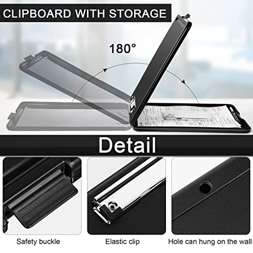 Mimorou 20 Pcs Clipboard with Storage,9.5 x 13.5 Inch Plastic Heavy Duty Foldable Clip Board with Pen Holder Low Profile Clipboard for Nurse Teacher Classroom Office Back to School Supplies