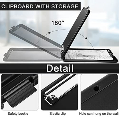 Mimorou 20 Pcs Clipboard with Storage,9.5 x 13.5 Inch Plastic Heavy Duty Foldable Clip Board with Pen Holder Low Profile Clipboard for Nurse Teacher Classroom Office Back to School Supplies