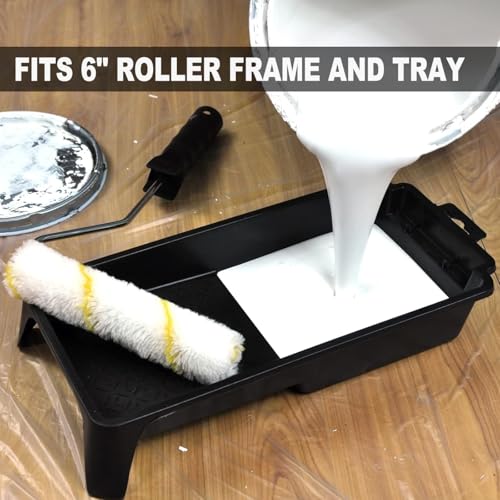 Great Andrew 10 Pack 6 Inch Paint Rollers for All Paints, 1/2" Nap Paint Roller Covers, Paint Roller Set for Painting Walls House, 6" Paint Roller Refills - size: 10pcs, 6"