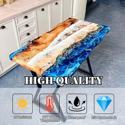 Deep Pour Epoxy Resin 3 Gallon 2-4" Inch Pour Depth Low Viscosity Crystal Clear & High Gloss, Bubble-Free Casting 2:1 Mix Ratio Resin Kit for Wood River Table Wood Filler Bar Top Art Crafts - size: 3 Gallon