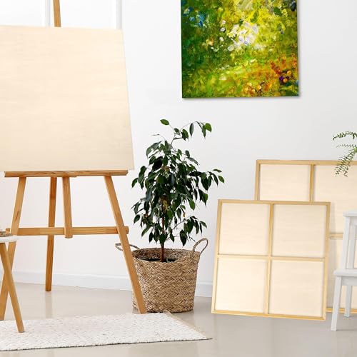 Aodaer 4 Pack Wood Panels 36 x 36 Inch Wooden Panels Canvas Unfinished Craft Wood Boards Panel for Art Crafts Acrylic and Oil Painting Pouring DIY Projects - size: 36 x 36 Inch