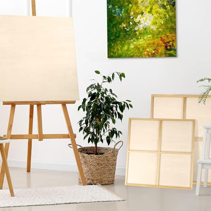 Aodaer 4 Pack Wood Panels 36 x 36 Inch Wooden Panels Canvas Unfinished Craft Wood Boards Panel for Art Crafts Acrylic and Oil Painting Pouring DIY Projects - size: 36 x 36 Inch