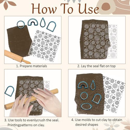 CHGCRAFT Sunflowers Polymer Clay Texture Sheets Butterfly Silicone Texture Stamp Love Heart Clay Texture Mat Modeling Pattern Pad Texture Sheets for Jewelry and Clay Earrings Tools, 5.5x5.5 inch - style: Butterfly and Sunflower