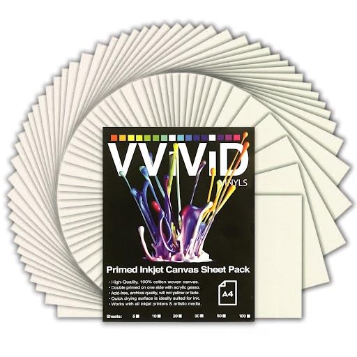 VViViD Inkjet Canvas 100% Real Printable Cotton LTR 8.5 X 11 125lbs. 340gsm 17mil (200 sheets) - size: 200 sheets
