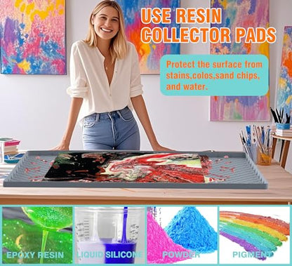 Large Silicone Craft Mat with Raised Edges for Resin Art & Epoxy Projects | Heat-Resistant Non-Slip Surface, Spill Containment Walls, Easy-Clean Design