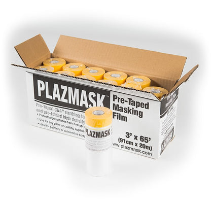 Pre-Taped Masking Film (3-Feet X 65-Feet, 12-Pack) - size: 3-Feet X 65-Feet, style: 12-Pack