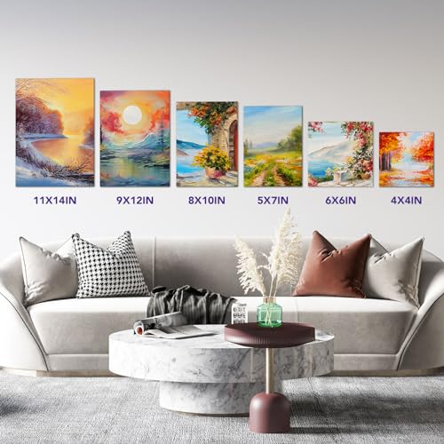 ESRICH Canvas Boards for Painting 20 Multi Pack Paint Canvas Panels 11x14, 9x12, 8x10, 6x6, 5x7, 4x4 Blank Canvases for Painting-Cotton Primed Painting Canvas for Acrylic, Oil, Gouache & Tempera - style: 20 Packs Canvas Panel - 6 Sizes