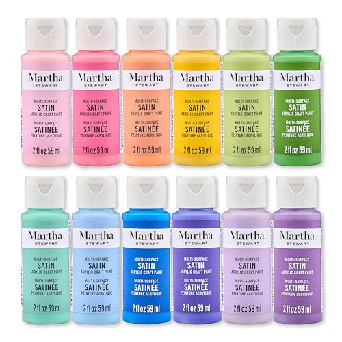 Martha Stewart, Multi-Surface Satin 12 pc Paint Set, Spring Blooms - color: Spring Blooms