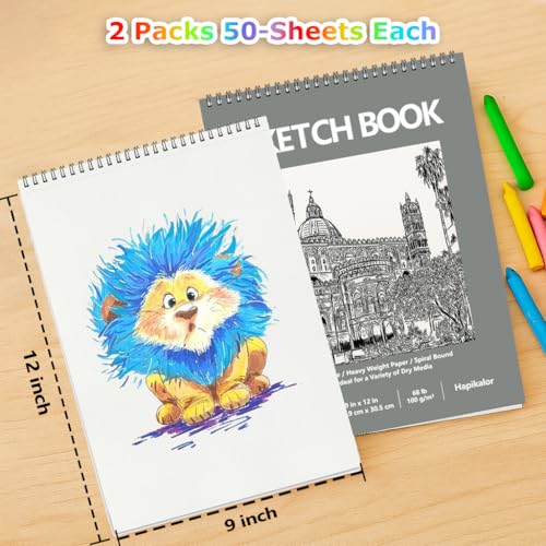9" x 12" Sketch Book, Spiral Bound Sketch Pad, 4 Pack 50 Sheets 68lb/100gsm Acid-Free Drawing Paper, Art Sketchbook, Drawing Pad for Kids Artists Beginners Professional(Green) - color: Green, size: 4 Pack