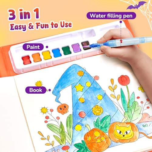 JoyCat Paint with Water Coloring Books, Art & Craft Activity, No Mess Art for Kids Ages 4-8, Craft Kits & Supplies, DIY Creative Activity, Gifts for Girls & Boys (Tiny Elves) - style: Tiny Elves