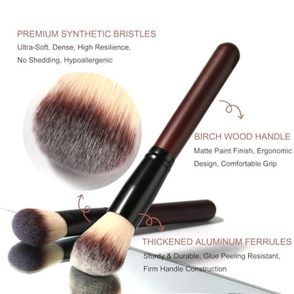 Makeup Brushes Premium Synthetic Foundation Powder Concealer Blending Blush Contour Eyeshadow Eyeliner 26Pcs Makeup Brush Set Red for Women Girl with 2 PU Leather Bags