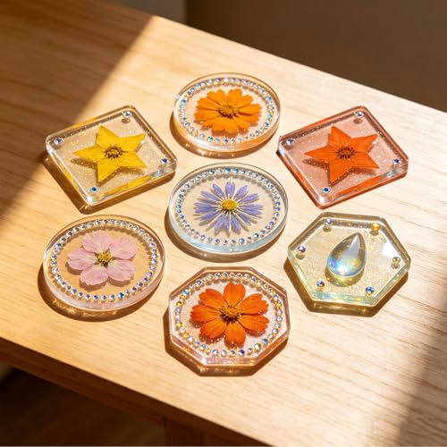 3PCS 18-Cavity Extra Deep Coaster Resin Molds, 4.7 Inch Silicone Molds for Epoxy Resin in Octagon Round Square Shapes, Reusable Molds for DIY Art Craft, Soap, Candle, Flower Preservation