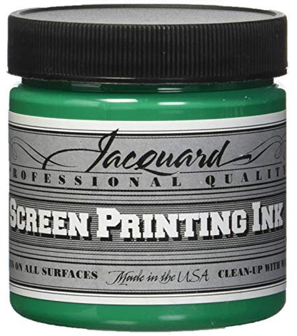 Jacquard Professional Screen Print Ink, Water-Soluable, 4oz Jar, Opaque Green (129)