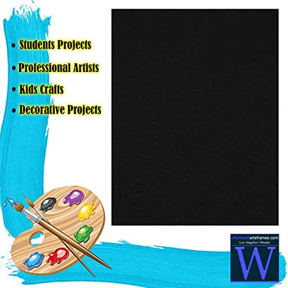 16x20 Black Canvas Boards for Painting Bulk 100 Pack.Paint Canvases for Painting Art.Artist Blank Canvases for Painting 16x20 Canvas Panels.Quality Acid Free Primed Canvas Boards for Acrylic,Oil etc - size: 16x20 Black