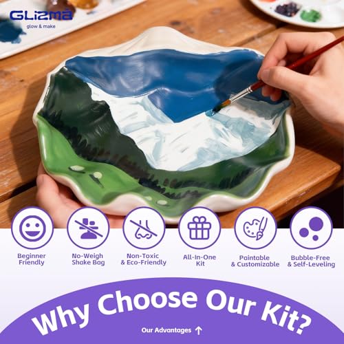 Glizma Gypsum Casting Powder Kit 2 Sets 4 Shell Decorative Bowls, Home Decor DIY Beginners Craft Kits Adults, Couples/Girls Date Night Painting Kit/Family Activites(Acrylic Paint Inclueded) - size: Shell