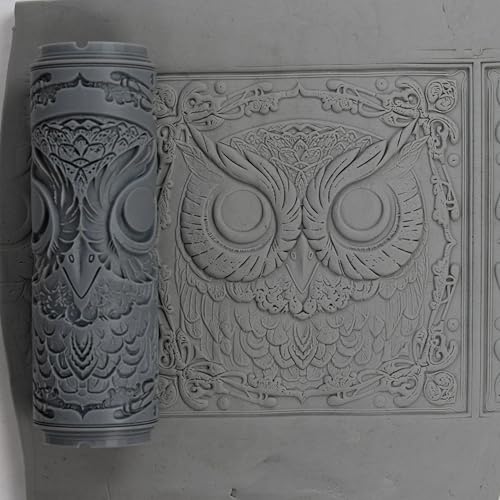 Owl Clay Texture Roller 4" for Polymer Clay - color: Owl Roller