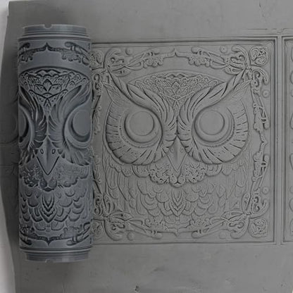 Owl Clay Texture Roller 4" for Polymer Clay - color: Owl Roller