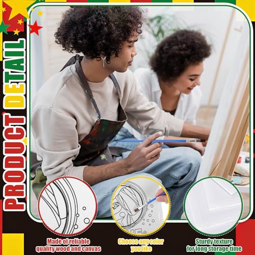 Sherr 285 Pcs 30 Sets Sip and Paint Kit for Adults, Pre Drawn Canvas Kit for Painting Acrylic Painting Favor Bulk for DIY Birthday Gifts Adult Date Night Party Suppliers(Afrocentric Art) - style: Juneteenth Freedom Art