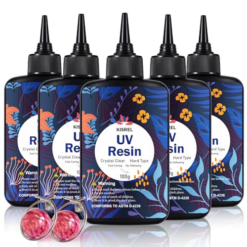KISREL UV Resin 500g - Upgraded UV Resin Kit, Hard Type Crystal Clear Ultraviolet Curing UV Epoxy Resin for Craft Jewelry Makin - size: 500 g
