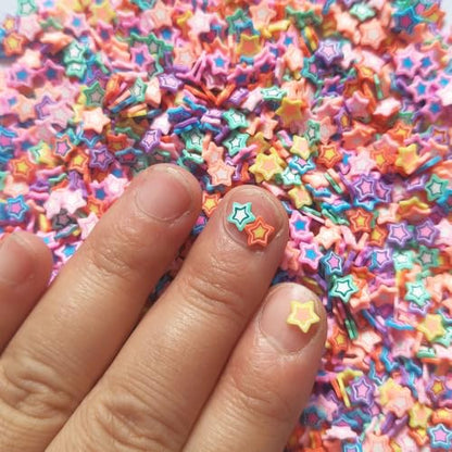 40g Mini Fimo Polymer Stars Slices Adults Nails Slices Art Design Supplies DIY Craft (Stars) - color: Stars