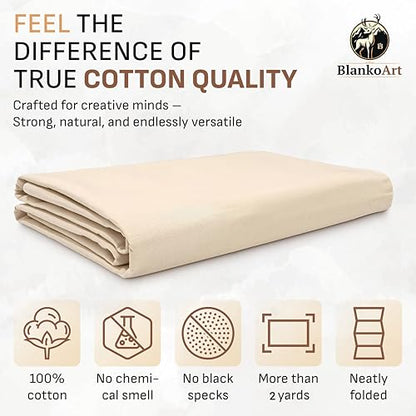 100% Cotton Canvas Fabric by the Yard – 63" x 2 Yards (7 oz) – Duck Canvas Fabric for Sewing & Painting – Duck Cloth Fabric by the Yard, Tote Bags & DIY - size: 2 Yards+ (63'' x 80'')