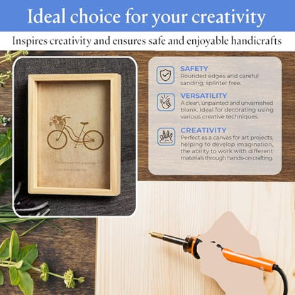 Painting Panels 6 x 24 x 1-1/2-inch, Pack of 4 Blank Wooden Signs for Crafts, Wood Cradled Panels for Home Decor, by Woodpeckers - size: 6 x 24 x 1-1/2 inch