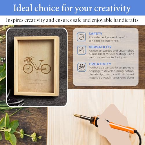 Painting Panels 8 x 10 x 1-1/2-inch, Pack of 4 Blank Wooden Signs for Crafts, Wood Cradled Panels for Home Decor, by Woodpeckers - size: 8 x 10 x 1-1/2 inch