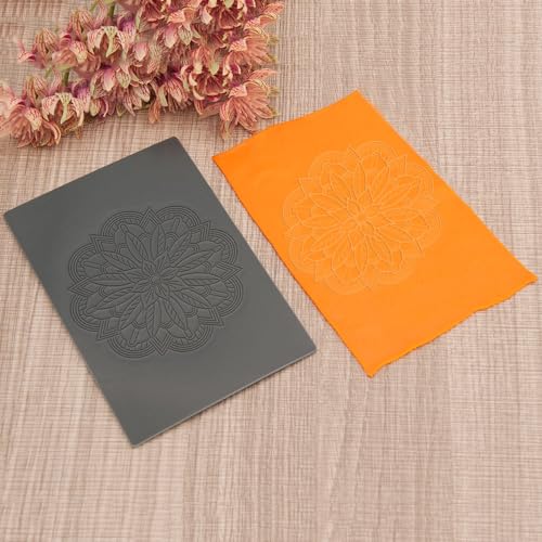 Polymer Clay Texture Sheets for Boho Style Earring Jewerly Making, Flowers Geometric Clay Texture Stamps Mat for Polymer Clay Projects Polymer Clay Earrings Tools