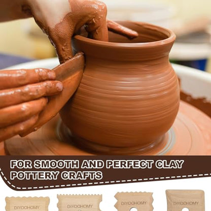 DIYOOHOMY 7 Pcs Pottery Ribs Set, Pottery Tools Supplies | Wooden Clay Shaper Trimming Tools, Texture Ribs for Smoothing, Shaping, and Carving, Ideal for Mud Throwing, and Ceramic DIY - color: wood-7