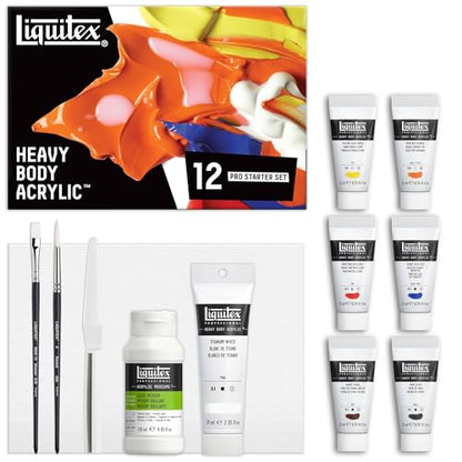 Liquitex Professional Heavy Body Acrylic Paint Starter Set, Set of 12, Blue,Orange - style: Starter Set of 12