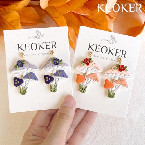 Keoker Fall Polymer Clay Cutters for Polymer Clay Jewelry, Pumpkin 10shapes Clay Earring Cutters - color: white B