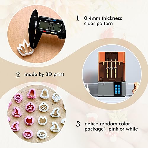 KEOKER Halloween Polymer Clay Cutters - 10 Shapes for Jewelry, Earrings, Pumpkin - Studs Included - color: Studs Clay Cutters