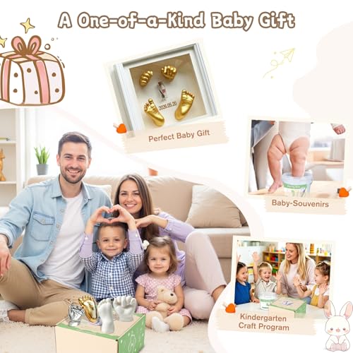 Sortnic Baby Casting Kit Hands and Feet Mold (4 Pack), Newborn Hand Footprint Baby Keepsake, 3D Plaster Hand Mold Casting Kit for Babies 0-9 Months, First Time New Mom Gifts, Baby Shower Birthday Gift