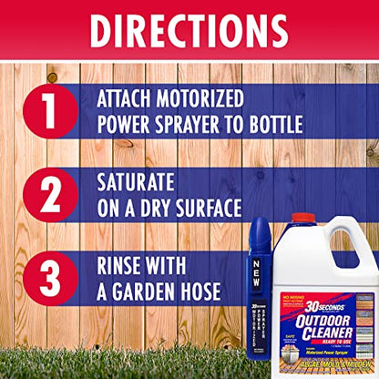 30 SECONDS Mold and Mildew Stain Remover | 1.3 Gallon | Ready to Use | Battery Powered Spray Wand - size: 166.4 Ounce (Pack of 1)