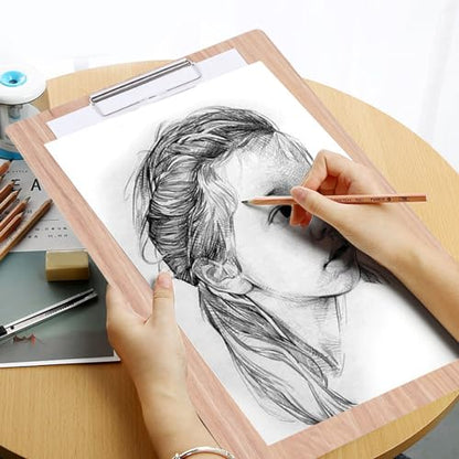 Artist Sketch Board, 15.75x11.34in Wooden Drawing Board Travel Painting Board with Clip for Drawing Writing Board Classroom Studio or Field Use