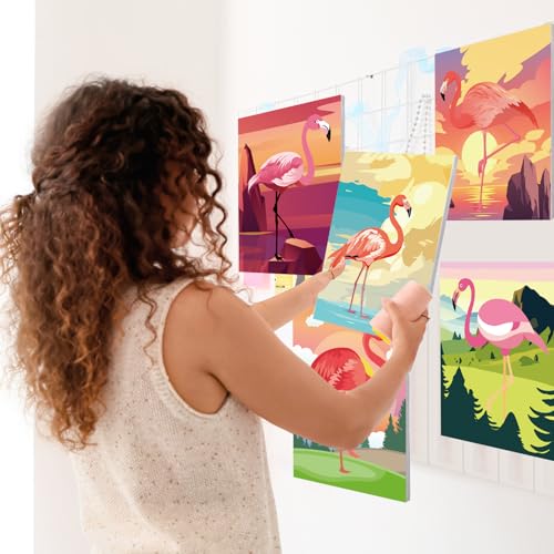 Zhanmai 72 Pcs 12 Sets Sip and Paint Kit Pre Drawn Canvas for Painting 8" x 10" Paint Party Canvas Painting Pre Printed Canvases for Party Favor DIY Virtual Adult's Date Night(Hawaii Flamingo) - style: Flamingo