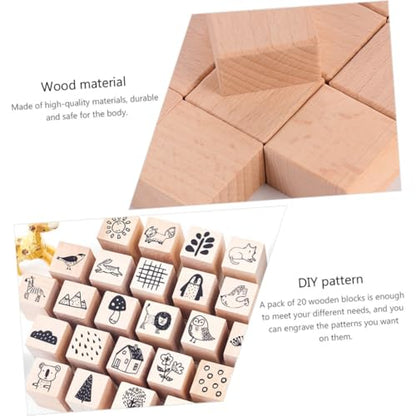 Wooden Seal Materials 20pcs Blank Blocks Linoleum Carve Flat Lino Blocks for Printmaking