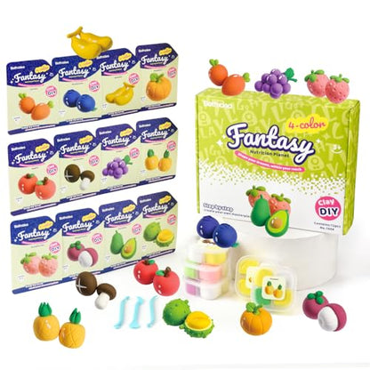 Both idea Air Dry Clay Kit, Food Theme | 12 Packs, Non-Toxic Kids Gift | School & Party: Perfect for classroom art activities, birthday party favors, creative family DIY, and holiday celebrations. - style: Nutrition Planet