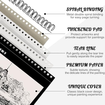 4 Pack Sketch Book, 8.5 x 11Inch Sketchbook, 68lb/100gsm Top Spiral Bound Sketch Pad, Acid Free Art Supplies Drawing Painting Sketching Paper for Teens Adults Artists (30 Sheets Each) - color: Black, size: 8.5 × 11Inch（4 Pack）