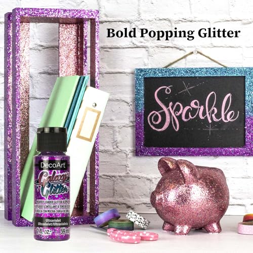 DecoArt Galaxy Glitter Acrylic Paint Set – 9 Bottles (2 fl oz) – Bright Multicolor Glitter Paints for Crafting, Art Projects & Creative DIY Crafts - color: Multicolor Glitter