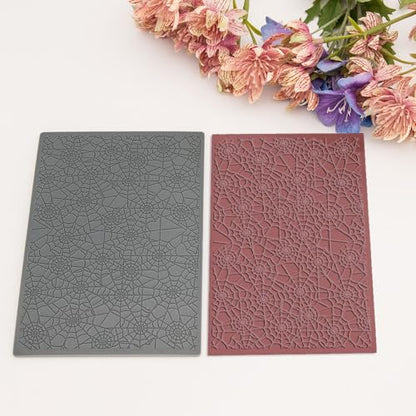 Halloween Polymer Clay Texture Sheets for Earring Jewerly Making,Spider Web Ghost Bat Texture Mat for Polymer Clay Projects Polymer Clay Earrings Tools，4pcs/Pack