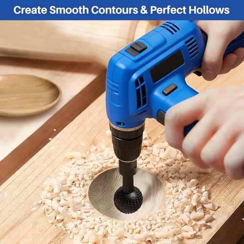 3PCS Sphere Rotary Burr Set, 5/8”-11 Thread Ball Carving Heads for 4-1/2” & 5” Angle Grinders, Carbon Steel Wood Shaping Tools for Hollowing, Engraving, Deburring & Polishing