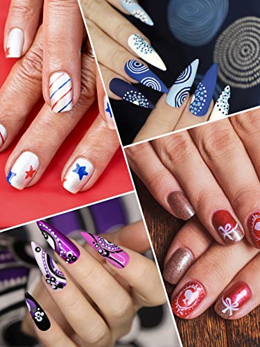 12 Color 3D Nail Art Pens Set, Kalolary Nail Point Graffiti Dotting Pen Drawing Painting Liner Brush for DIY Nail Art Beauty Adorn Manicure Tools - color: E