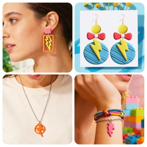 22Pcs Lightning Polymer Clay Cutters Geometric Polymer Cutter for Clay Earrings Making Festival Jewelry DIY - color: Lightning