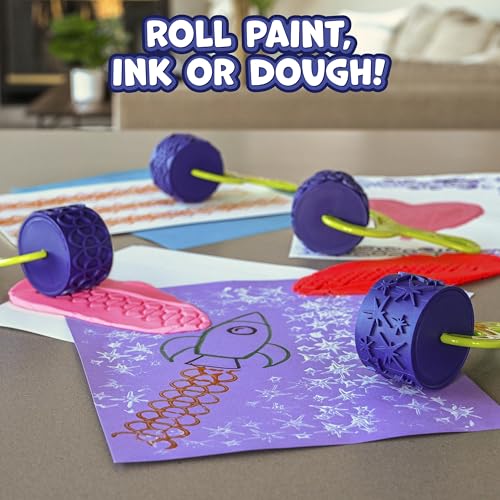 READY 2 LEARN Paint & Dough Explorers | 4 Patterns | Set 2 | Imagine Colors | Playdough Accessories | Paint Stamps and Clay Tools for Kids